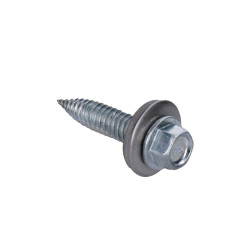 Samozávrtná skrutka bimetalová, 6x25mm, s podložkou s priemerom 16mm, pre plechy do 2mm Samozávrtná skrutka bimetalová, 6x25mm, s podložkou s priemerom 16mm, pre plechy do 2mm